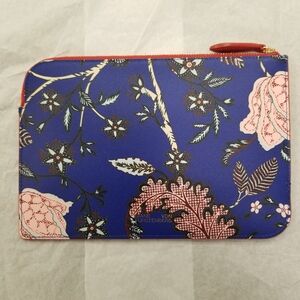 Diane Von Furstenburg Leather Pouch, Blue/Multi, NWT